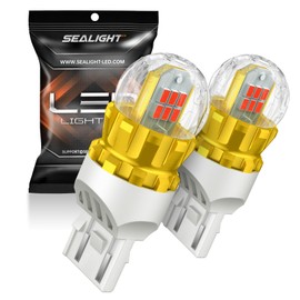 SEALIGHT 7440 7443 LED Bulb Red Brake Lights, 7441 7444 T20 992 W21W LED Bulb Super Bright 360° LED Bulbs 3020SMD with HD Projector 3000 Lumens for Tail Parking Lights, Pack of 2