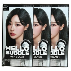 Mise-en-scène New Hello Bubble Hair Dye 3AB Ash Black x3 / 미쟝센 뉴 헬로버블 염색약 3AB 애쉬블랙 x3개