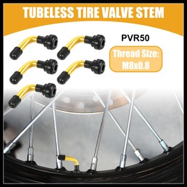 Hihaha 5 Pcs Universal PVR50 Tubeless Tire Valve Stem - Cars RV Bicycles Motorcycles Trailers Tubeless Tire Valve - Stainless Steel Gold Tone Durable Material
