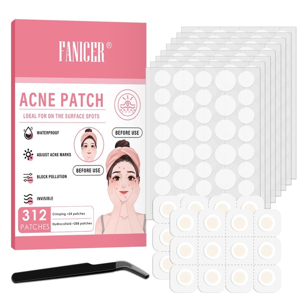 312 Pieces Pimple Patches, Invisible Acne Pimple Patches, Breathable Acne
