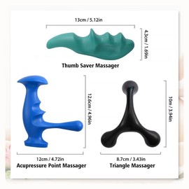 3 Pcs Manual Trigger Point Massage Tool- ErgonomicThumb Saver For Full Body Deep Manual Massages,with 3-Legged Massage Knobs