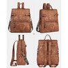 FADEON Leather Laptop Backpack for Women, Designer Ladies Work Travel
