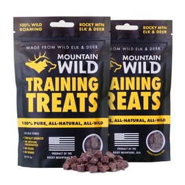 MOUNTAIN WILD Training Treat Nibs for Dogs, Elk & Deer Protein, Rewards for Effective Dog Training, All Natural, No Fillers, No Artificial Preservatives, Dog Training Treats (4 Ounce, 2, Count)