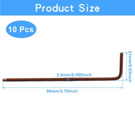 Auvotuis 2.5mm Hex Key Wrench, 10Pcs Allen key Wrench, L Shaped Wrench, Hex Key Hexagon Head Replacement, Small Hex Wrench for Repairing Bike, Furniture