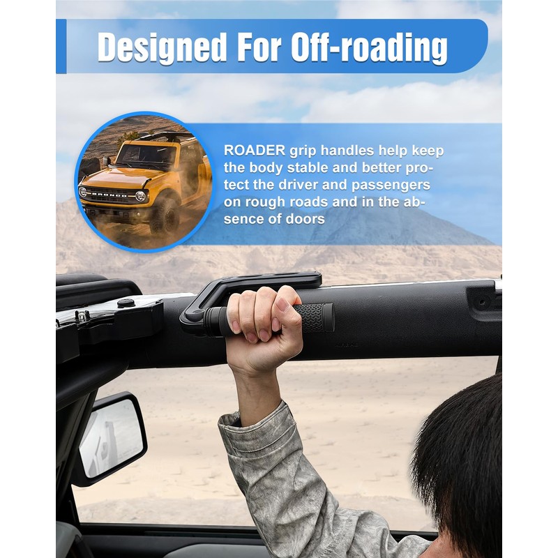 ROADER Front & Rear Roll Bar Grab Handles Fit for
