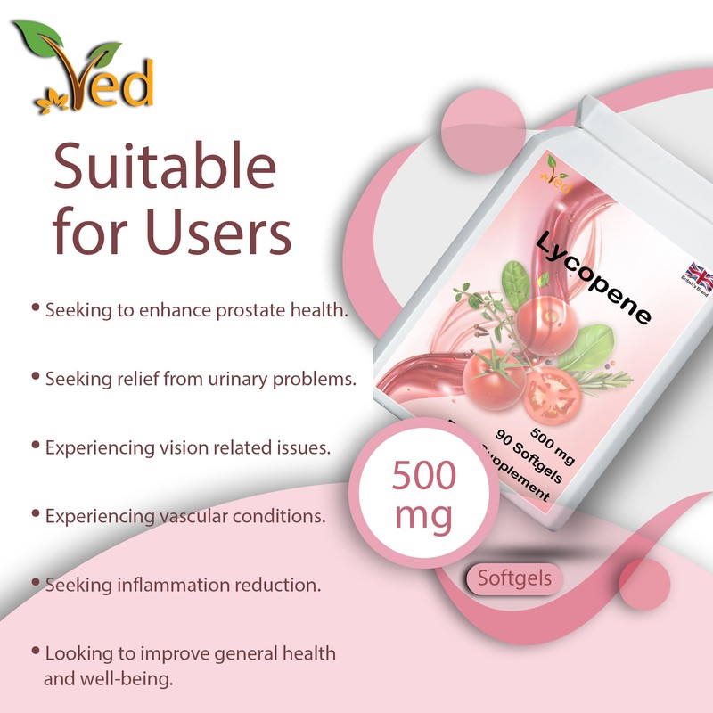 Ved Lycopene Supplement, Supports Energy Balance, Non-GMO, High Lycopene 500mg