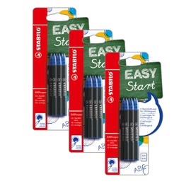 STABILO EASY original Refills – medium, blue (erasable) T10 – Set of 6