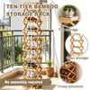 10 Tier Bamboo Shoe Rack, Foldable 10 Tier Bamboo Corner
