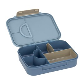 LÄSSIG Children's Lunch Box Breakfast Box BPA-Free with Removable Divider / Bento Lunch Box Pattern Party Blue/Green
