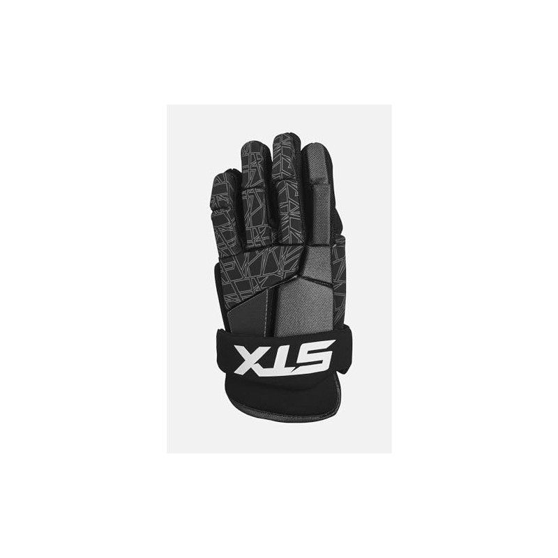 STX Stallion 75 Lacrosse Gloves, Pair, Black/Gray, Medium