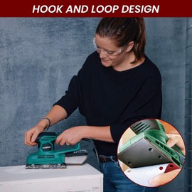 Apdvenk Sandpaper Set, 40 Pieces Sandpaper Velcro 93 x 185 mm Sanding Strips Multitool Sandpaper 8 Holes, 40/60/80/120/240 Each Grain x 8, for Multi Sander and Orbital Sander