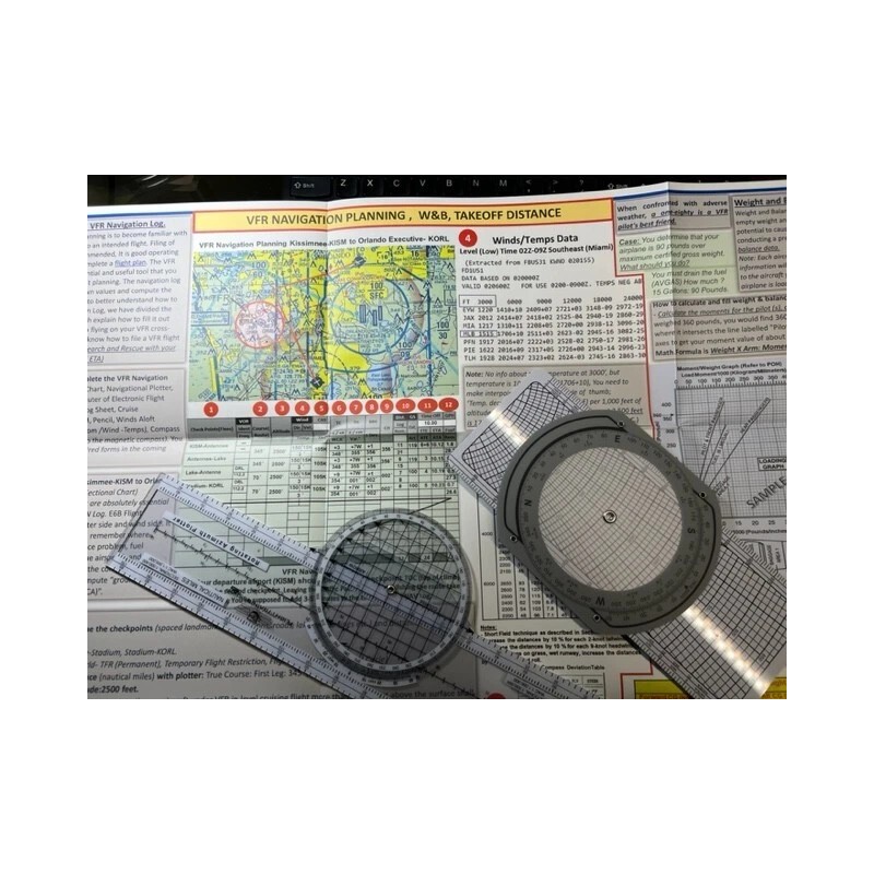 ALL IN ONE: VFR NAV Planning Set (E6B Flight Computer,