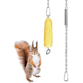 Hanging Squirrel Feeder Outside Corn Cobs Holder for Squirrels Chipmunk Funny Toy