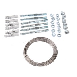 Trellis Rope System Stainless Steel with Screws and 6 m Stainless Steel Wire
