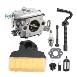 SYOWADA WT-286 Chainsaw Carburetor Carb Kit with Air Filter Fuel Line Spark Plug, Replacement for Sthil 021 023 025 MS210 MS230 MS250 Easy Start Version Chainsaw Carb, 1123-120-0603 1123-120-0605