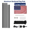 20FT Sectional Flag Pole Kit, Heavy Duty Aluminum Outdoor In-Ground