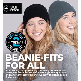 Tough Headwear Daily Knit Beanie - Beanies Hats for Men - Winter Hats for Men & Women - Warm Knitted Hats for Cold Weather & Stocking Cap