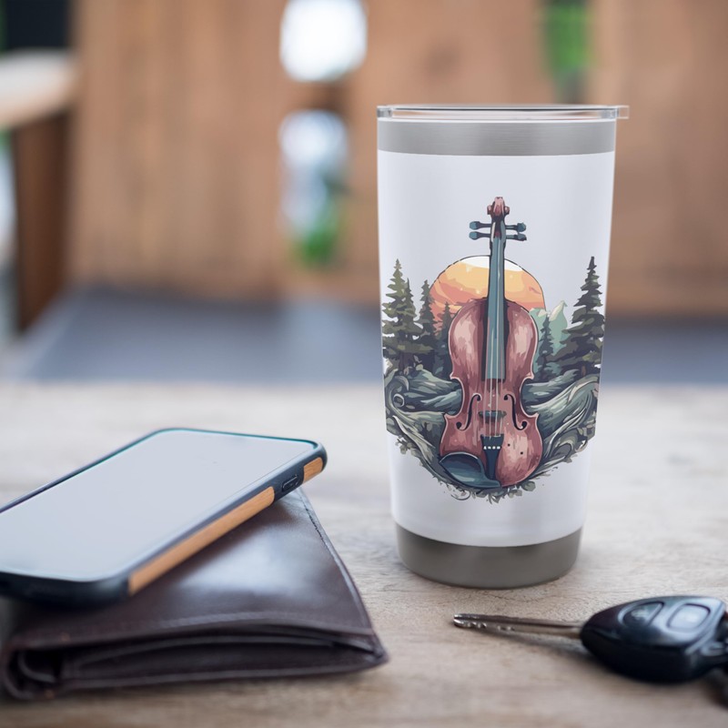 Violinist Violin Nature Forest String Player Classical Music Stainless Steel