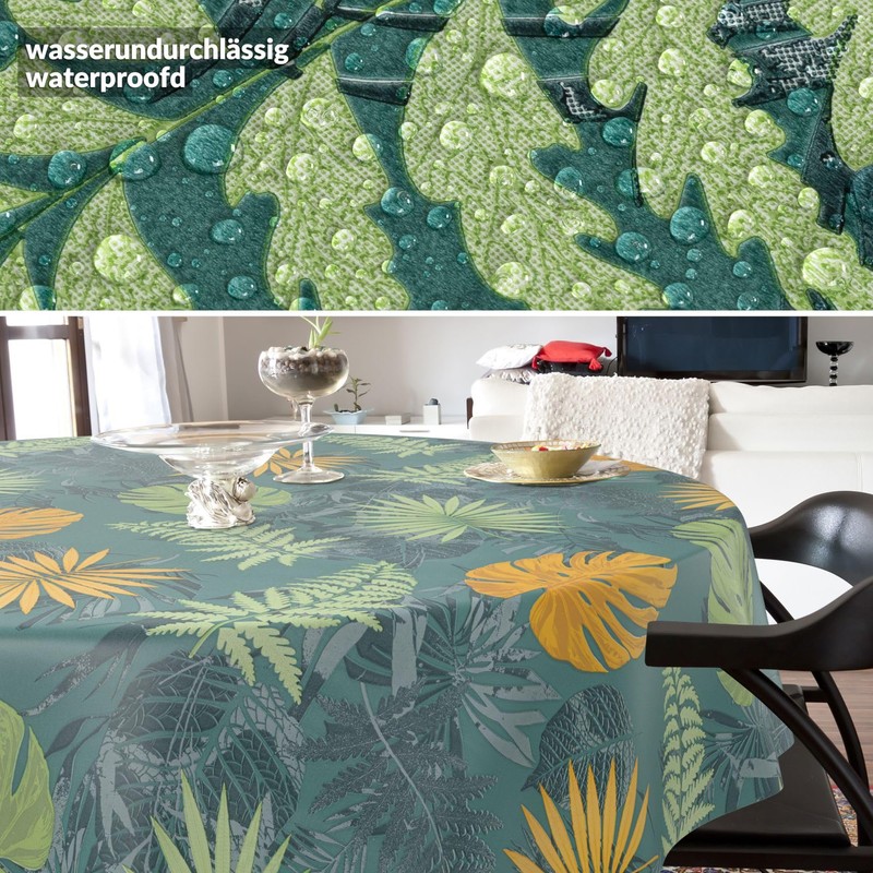 ANRO Oilcloth Tablecloth Washable Wax Tablecloth Garden Tablecloth Round Oval