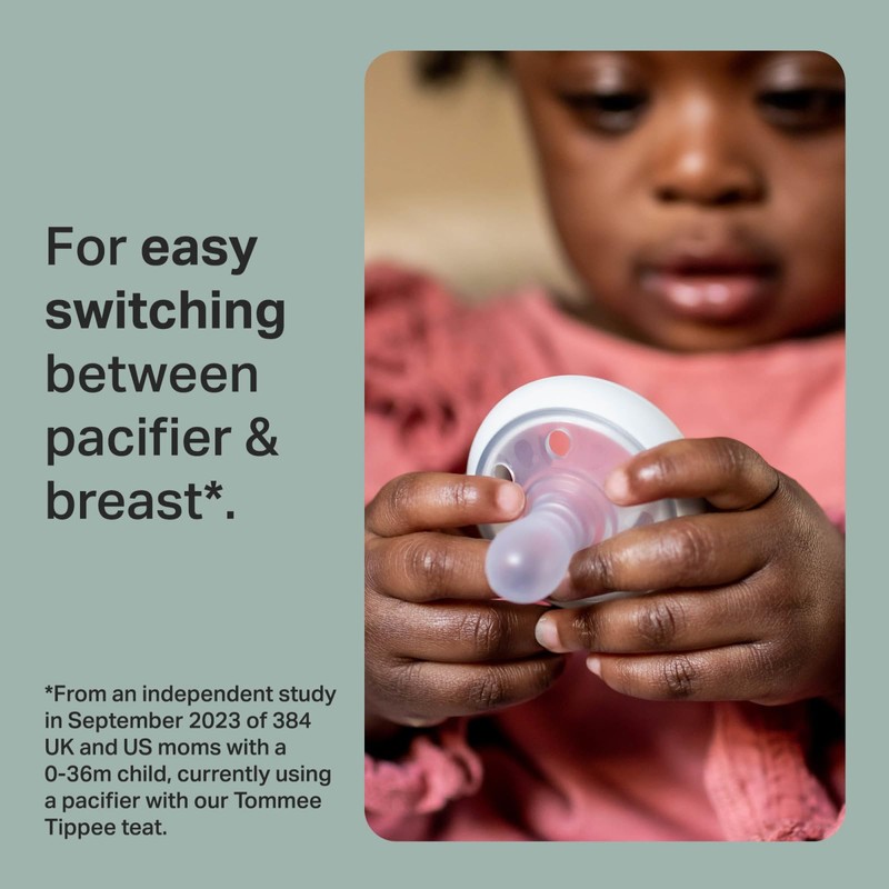 Tommee Tippee Breast-Like Pacifier, 0-6 Months, Symmetrical Design, Natural Breast-Like