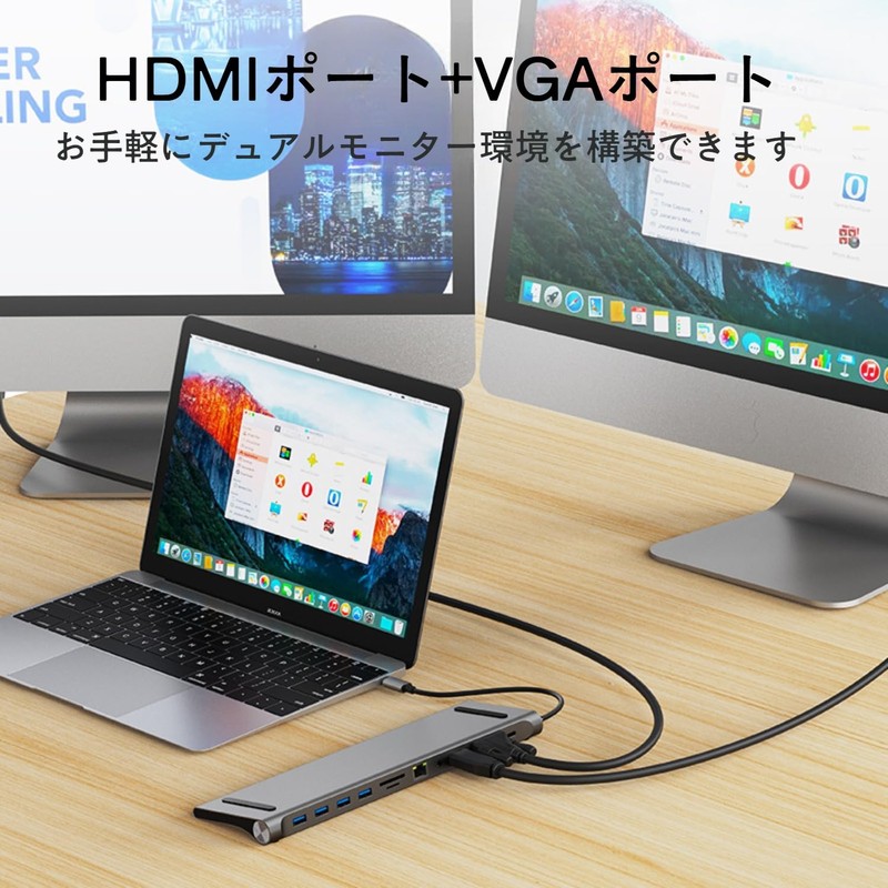 Macbook Hub 11-in-1 Type-C Laptop Stand, SD Card Reader, PD100W