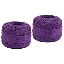 TEHAUX 2rolls Purple Cotton Yarn Knitting Yarn Crochet Thread Hand Knitting for Custom Christmas