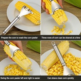 Corn Peeler Stainless Stee Corn Cob Stripper Tool Corn Thresher from The Cob, Removes Corn Kernels from Corn Cobs in Seconds, Kitchen Gadget