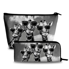 xiaotcq Novelty Makeup Bag for Purse - Giraffe Travel Bags Cute Cosmetic Bag for Women Makeup Organizer for Travel Essentials