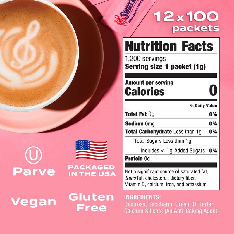 Sweet'N Low Zero Calorie Sweetener Packets, 100 Ct Box, 12