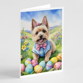 Caroline's Treasures DAC4980GCA7P Cairn Terrier Easter Egg Hunt Greeting Cards Pack of 8 Blank Cards with Envelopes Whimsical A7 Size 5x7 Blank Note Cards