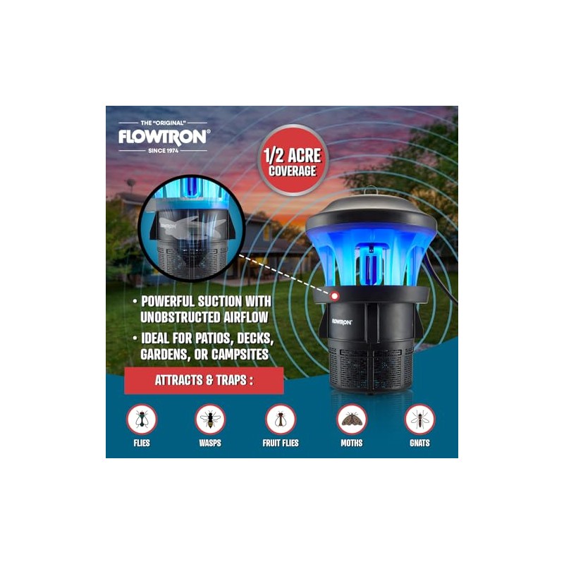 Flowtron Outdoor Bug Trap | UV Light & Powerful Fan