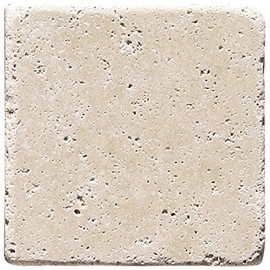 Alternative Tiles Light, Ivory, White, Chiaro Tumbled Travertine 12x12 inches 1 Count