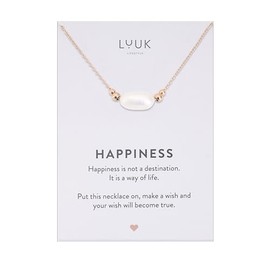 LUUK LIFESTYLE Necklace with Pendant, Waterproof Stainless Steel Chain, Elegant Design & Everyday Necklace for Women, Jewelry Gift Idea, Pearl (Oval), Rose Gold