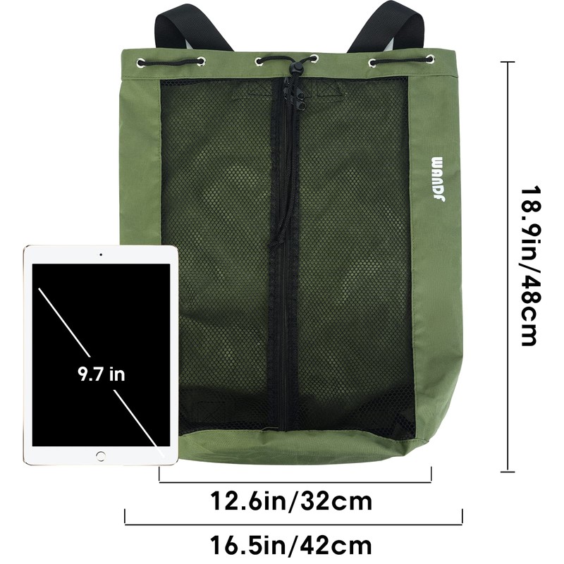 WANDF Swim Bag Mesh Drawstring Backpack Beach Backpack for Swimming,