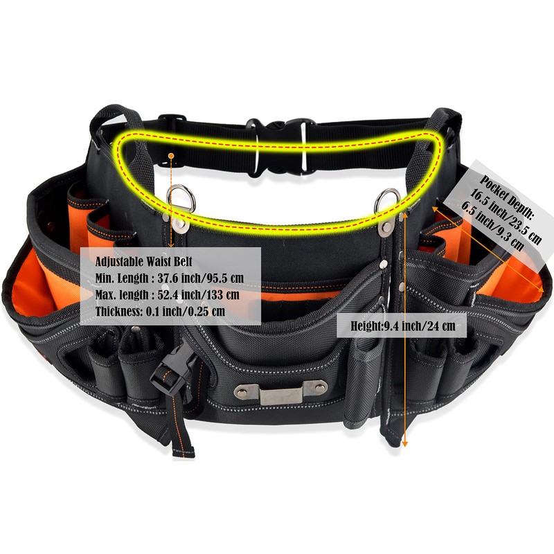 WELKINLAND 18-pocket Carpenter's Tool Belt - Construction & HVAC Tool