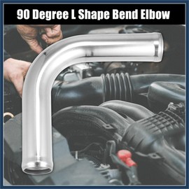 INFINAUTO OD 1.5" 38mm Leg Length 4" 100mm Aluminum Alloy Tube Intercooler Pipe 90 Degree Bend Elbow Air Intake Tube Silver Tone for Car Stylish Design