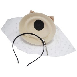 Ro Rox Grace Beads Vintage Retro 40s 50s Fascinator Wedding Party Hat, beige