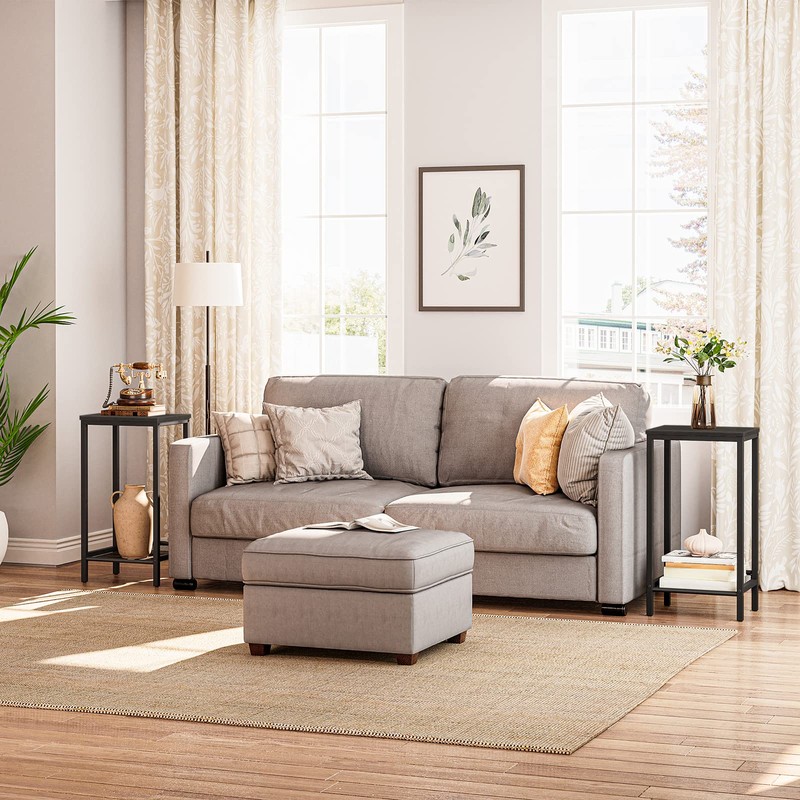 HOOBRO Tall Side Table, Industrial End Telephone Table with Adjustable