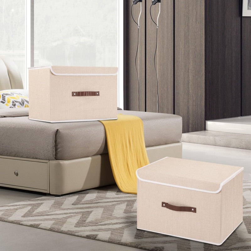 Yawinhe Storage Boxes with Lids 3 Pack, Collapsible Bin with