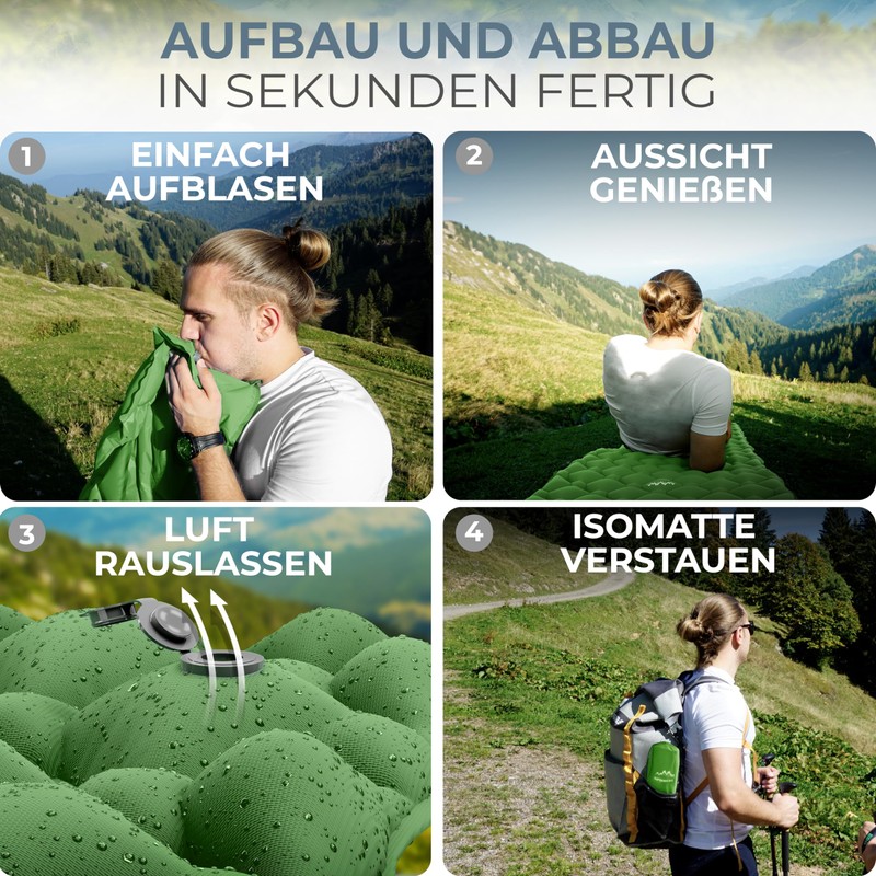 Alpenwert Outdoor Sleeping Mat [Small Pack Size & Ultralight] Air
