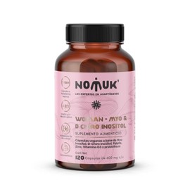 NOMUK Myo Inositol D Chiro Inositol 40 1 con Prebiotico de Inulina de Agave Vitamina D3 Zinc y Selenio Acido Folico Complejo B Mujer Suplemento...    