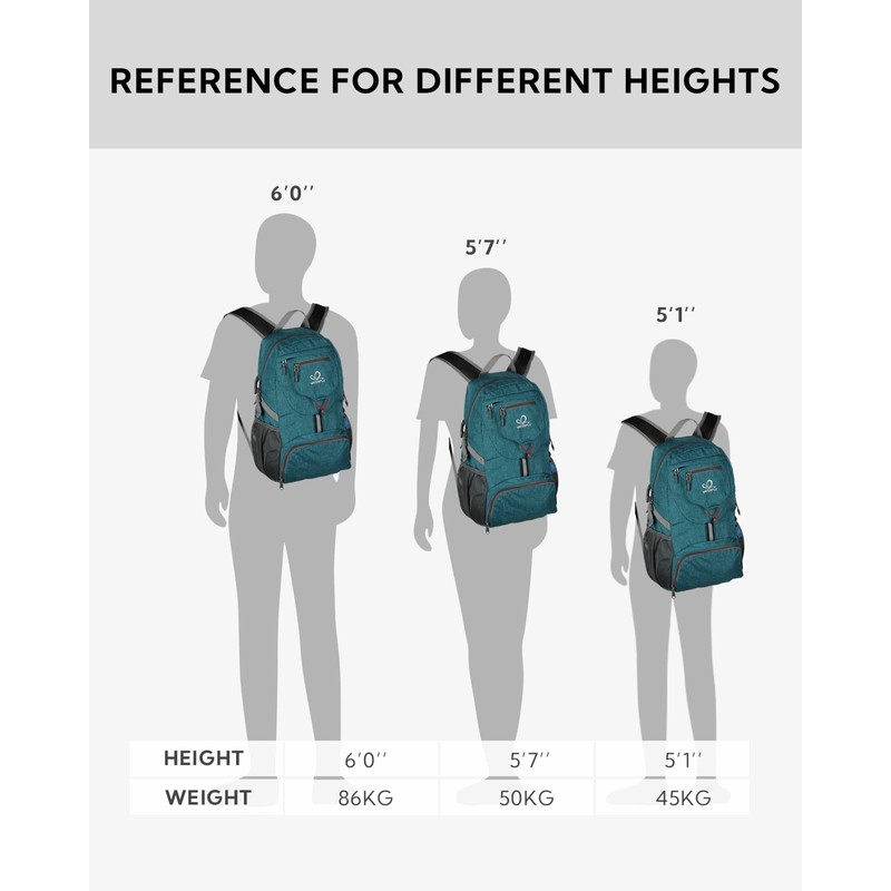 WATERFLY Small Lightweight Packable Backpack: 20l Ultra Light Foldable Travel