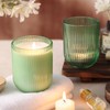 12PCS Green Ribbed Candle Jars for Making Candles, 8.5 OZ