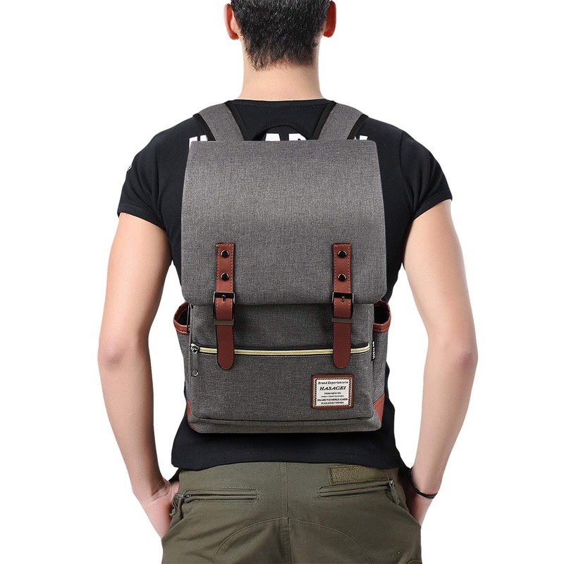 HASAGEI Vintage Unisex Casual School Bag Travel Laptop Backpack Rucksack