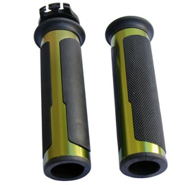MotorToGo Green CNC Aluminum 7/8" 22mm Handlebar Grips with Throttle Tubes for 2002 Yamaha YZF R6
