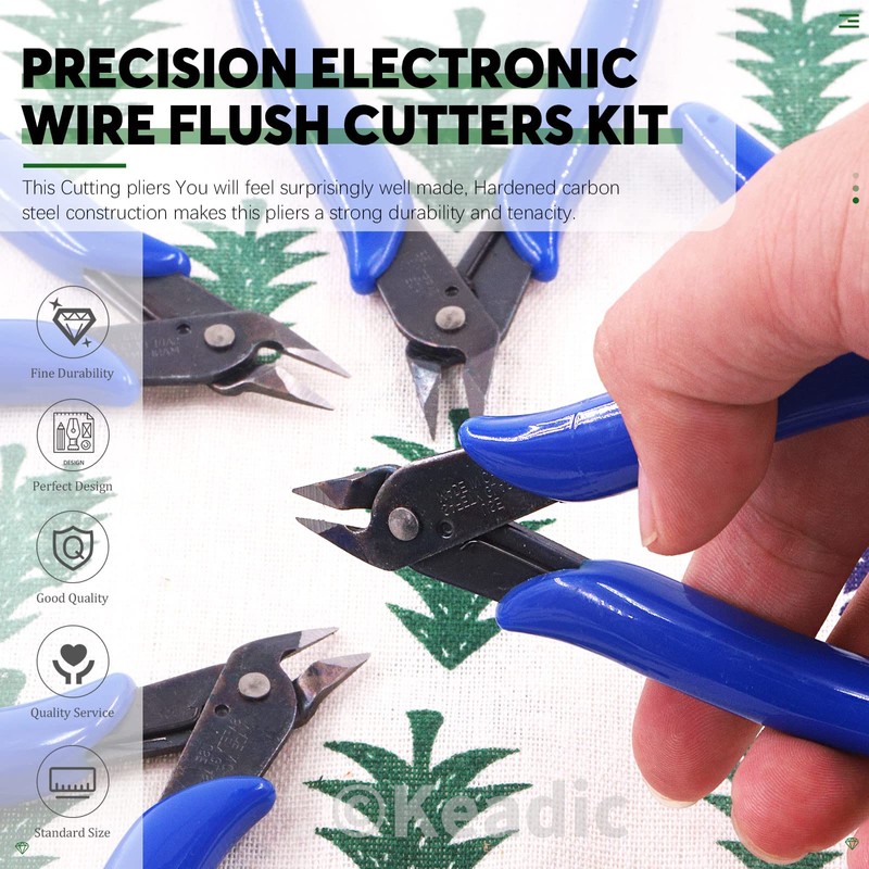 Keadic 12Pcs 5" Wire Cutters with Internal Spring and Soft