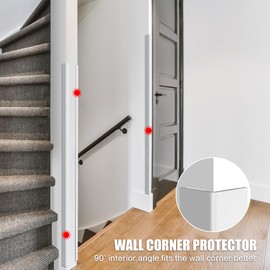 ‎Frychee Pure White Wall Corner Protector, Walls Edge Protector,Self-Adhesive Wall Corner Guards,PVC Double Side Edge Protector, Furniture Stairs Guard (2PCS, 149cm/59in)