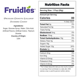 Fruidles Donuts Lollipop Suckers Candy, Great for Goody Party Bag Fillers, Individually Wrapped (1 Pound)