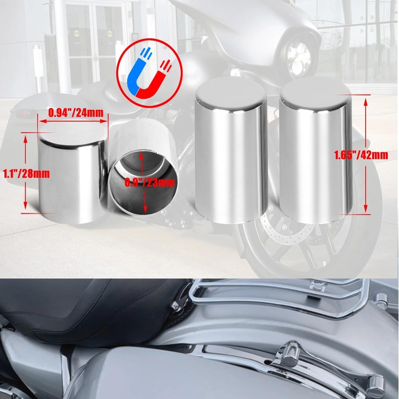 Motorcycle Sissy Bar Luggage Racks Docking Hardware Point Cover Kit