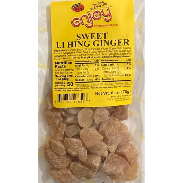 Enjoy Hawaii Snacks (Sweet Li Hing Ginger, 6 Ounce)